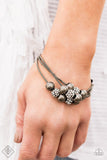 Industrial Integration - White Bracelet - Paparazzi Accessories Bracelet Bedazzle Me Pretty Mobile Fashion Boutique