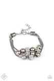 Industrial Integration - White Bracelet - Paparazzi Accessories Bracelet Bedazzle Me Pretty Mobile Fashion Boutique