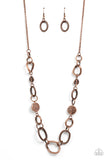 Industrial Intentions - Copper Necklace - Paparazzi Accessories Necklace Bedazzle Me Pretty Mobile Fashion Boutique