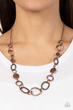 Industrial Intentions - Copper Necklace - Paparazzi Accessories Necklace Bedazzle Me Pretty Mobile Fashion Boutique