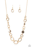 Industrial Intentions - Gold Necklace - Paparazzi Accessories Necklace Bedazzle Me Pretty Mobile Fashion Boutique