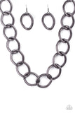 Industrial Intimidation - Black Necklace - Paparazzi Accessories Necklace Bedazzle Me Pretty Mobile Fashion Boutique