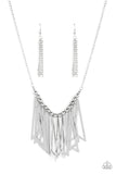 Industrial Jungle - Silver Necklace - Paparazzi Accessories Necklace Bedazzle Me Pretty Mobile Fashion Boutique