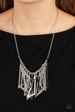 Industrial Jungle - Silver Necklace - Paparazzi Accessories Necklace Bedazzle Me Pretty Mobile Fashion Boutique
