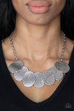 Industrial Wave - Silver Necklace - Paparazzi Accessories Necklace Bedazzle Me Pretty Mobile Fashion Boutique