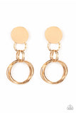Industrialized Fashion - Gold Post Earrings - Paparazzi Accessories Post Earrings Bedazzle Me Pretty Mobile Fashion Boutique