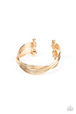 Industrialized Shimmer - Gold Bracelet - Paparazzi Accessories Bracelet Bedazzle Me Pretty Mobile Fashion Boutique