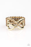 Infinite Illumination - Brass Ring - Paparazzi Accessories Ring Bedazzle Me Pretty Mobile Fashion Boutique
