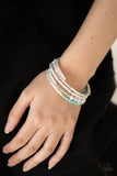Infinitely Dreamy - White Bracelet - Paparazzi Accessories Bracelet Bedazzle Me Pretty Mobile Fashion Boutique