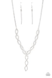 Infinitely Icy - White Necklace - Paparazzi Accessories Necklace Bedazzle Me Pretty Mobile Fashion Boutique