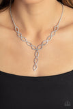 Infinitely Icy - White Necklace - Paparazzi Accessories Necklace Bedazzle Me Pretty Mobile Fashion Boutique