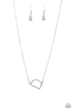 INITIALLY Yours - D - White Necklace - Paparazzi Accessories Necklace Bedazzle Me Pretty Mobile Fashion Boutique