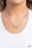 INITIALLY Yours - D - White Necklace - Paparazzi Accessories Necklace Bedazzle Me Pretty Mobile Fashion Boutique