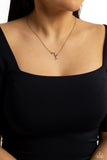 INITIALLY Yours - I - White Necklace - Paparazzi Accessories Necklace Bedazzle Me Pretty Mobile Fashion Boutique