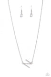 INITIALLY Yours - N - White Necklace - Paparazzi Accessories Necklace Bedazzle Me Pretty Mobile Fashion Boutique