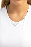 INITIALLY Yours - T - White Necklace - Paparazzi Accessories Necklace Bedazzle Me Pretty Mobile Fashion Boutique