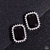 Insta Famous - Black Clip-On Earrings - Paparazzi Accessories Clip-On Bedazzle Me Pretty Mobile Fashion Boutique