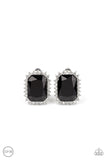 Insta Famous - Black Clip-On Earrings - Paparazzi Accessories Clip-On Bedazzle Me Pretty Mobile Fashion Boutique