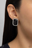 Insta Famous - Black Clip-On Earrings - Paparazzi Accessories Clip-On Bedazzle Me Pretty Mobile Fashion Boutique