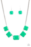 Instant Mood Booster - Green Necklace - Paparazzi Accessories Necklace Bedazzle Me Pretty Mobile Fashion Boutique