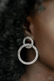 Intensely Icy - Black Post Earrings - Paparazzi Accessories Post Earrings Bedazzle Me Pretty Mobile Fashion Boutique