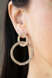 Intensely Icy - Gold Post Earrings - Paparazzi Accessories Post Earrings Bedazzle Me Pretty Mobile Fashion Boutique