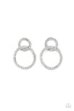 Intensely Icy - White Post Earrings - Paparazzi Accessories Post Earrings Bedazzle Me Pretty Mobile Fashion Boutique