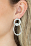 Intensely Icy - White Post Earrings - Paparazzi Accessories Post Earrings Bedazzle Me Pretty Mobile Fashion Boutique