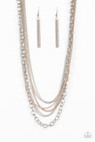 Intensely Industrial - Brown Necklace - Paparazzi Accessories Necklace Bedazzle Me Pretty Mobile Fashion Boutique