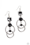 Interlocked Influence - Black Earrings - Paparazzi Accessories Earrings Bedazzle Me Pretty Mobile Fashion Boutique
