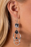 Interlocked Influence - Black Earrings - Paparazzi Accessories Earrings Bedazzle Me Pretty Mobile Fashion Boutique