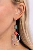Interlocked Influence - Blue Earrings - Paparazzi Accessories Earrings Bedazzle Me Pretty Mobile Fashion Boutique