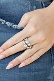 Interstellar Fashion - White Ring - Paparazzi Accessories Ring Bedazzle Me Pretty Mobile Fashion Boutique