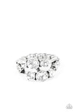 Interstellar Fashion - White Ring - Paparazzi Accessories Ring Bedazzle Me Pretty Mobile Fashion Boutique