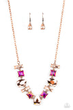 Interstellar Ice - Copper Necklace - Paparazzi Accessories Necklace Bedazzle Me Pretty Mobile Fashion Boutique