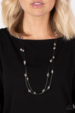 Interstellar Illusions - Silver Necklace - Paparazzi Accessories Necklace Bedazzle Me Pretty Mobile Fashion Boutique
