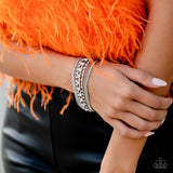 Interstellar Interlude - White Bracelet - Paparazzi Accessories Bracelet Bedazzle Me Pretty Mobile Fashion Boutique