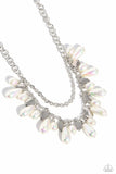 Interstellar Serenity - White Necklace - Paparazzi Accessories Necklace Bedazzle Me Pretty Mobile Fashion Boutique