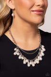 Interstellar Serenity - White Necklace - Paparazzi Accessories Necklace Bedazzle Me Pretty Mobile Fashion Boutique
