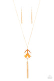 Interstellar Solstice - Gold Necklace - Paparazzi Accessories Necklace Bedazzle Me Pretty Mobile Fashion Boutique