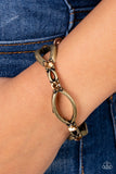 Interwoven Illusion - Brass Bracelet - Paparazzi Accessories Bracelet Bedazzle Me Pretty Mobile Fashion Boutique