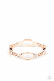 Interwoven Illusion - Rose Gold Bracelet - Paparazzi Accessories Bracelet Bedazzle Me Pretty Mobile Fashion Boutique