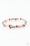 Into Infinity - Red Bracelet - Paparazzi Accessories Bracelet Bedazzle Me Pretty Mobile Fashion Boutique