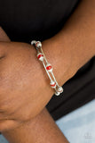 Into Infinity - Red Bracelet - Paparazzi Accessories Bracelet Bedazzle Me Pretty Mobile Fashion Boutique