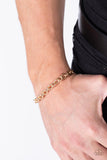 Intrepid Method - Gold Mens Bracelet - Paparazzi Accessories Mens Bracelet Bedazzle Me Pretty Mobile Fashion Boutique