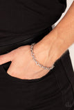 Intrepid Method - Silver Mens Bracelet - Paparazzi Accessories Mens Bracelet Bedazzle Me Pretty Mobile Fashion Boutique