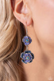 Intricate Impression - Blue Earrings - Paparazzi Accessories Earrings Bedazzle Me Pretty Mobile Fashion Boutique