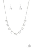 Iridescent Icing - White Necklace - Paparazzi Accessories Necklace Bedazzle Me Pretty Mobile Fashion Boutique