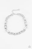 Irresistibly Icy - White Bracelet - Paparazzi Accessories Bracelet Bedazzle Me Pretty Mobile Fashion Boutique