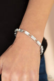 Irresistibly Icy - White Bracelet - Paparazzi Accessories Bracelet Bedazzle Me Pretty Mobile Fashion Boutique